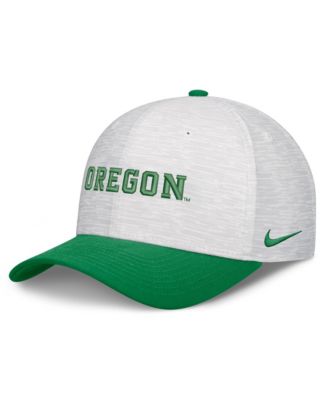 Men's and Women's White/Green Oregon Ducks Primetime Rise Adjustable Hat