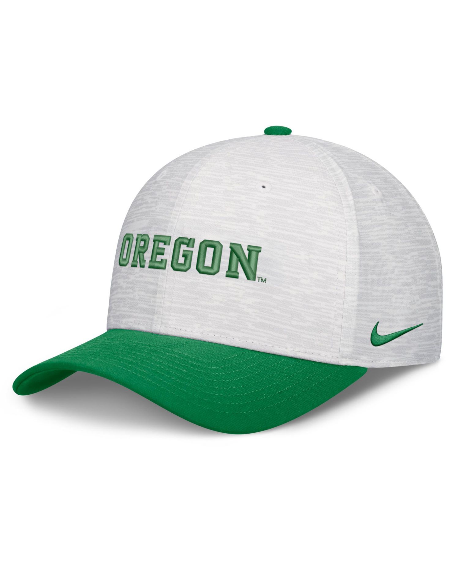 Men's and Women's White/Green Oregon Ducks Primetime Rise Adjustable Hat