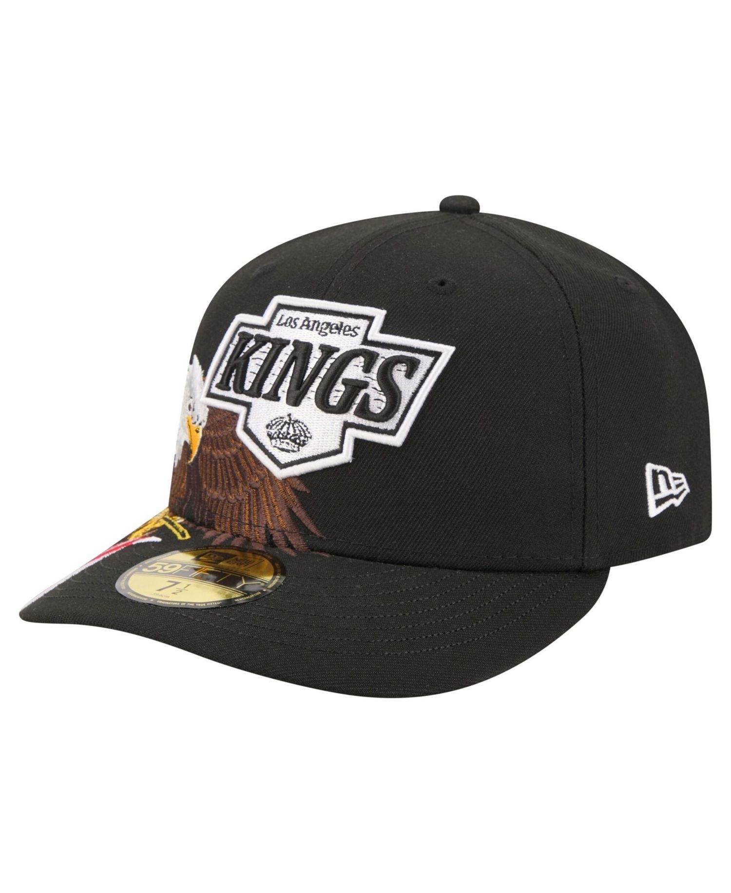 Men's Black Los Angeles Kings Freedom Pre-Curved 59FIFTY Fitted Hat