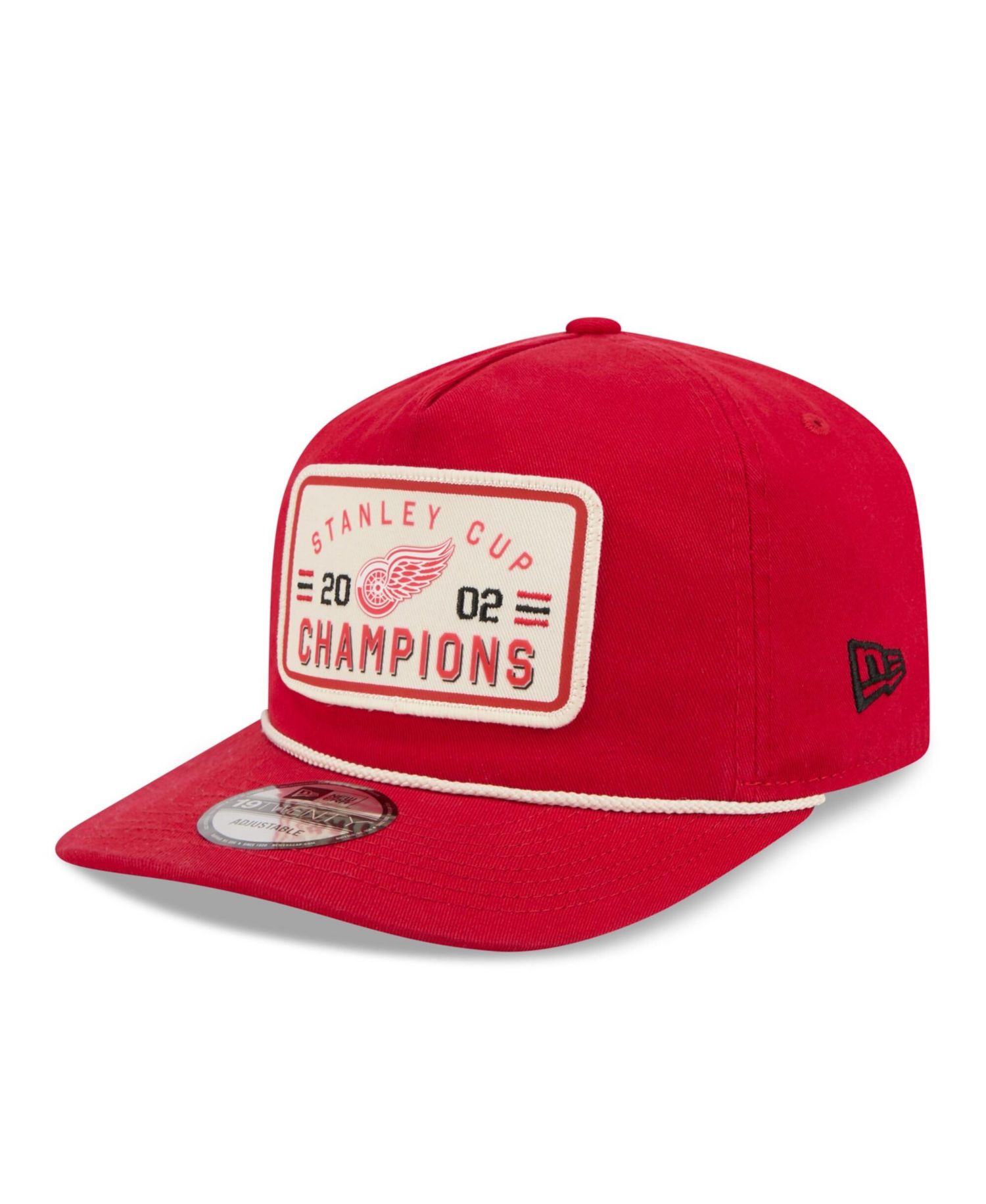 Men's Red Detroit Red Wings Throwback Stanley Cup Champions Side Patch 19TWENTY Adjustable Hat