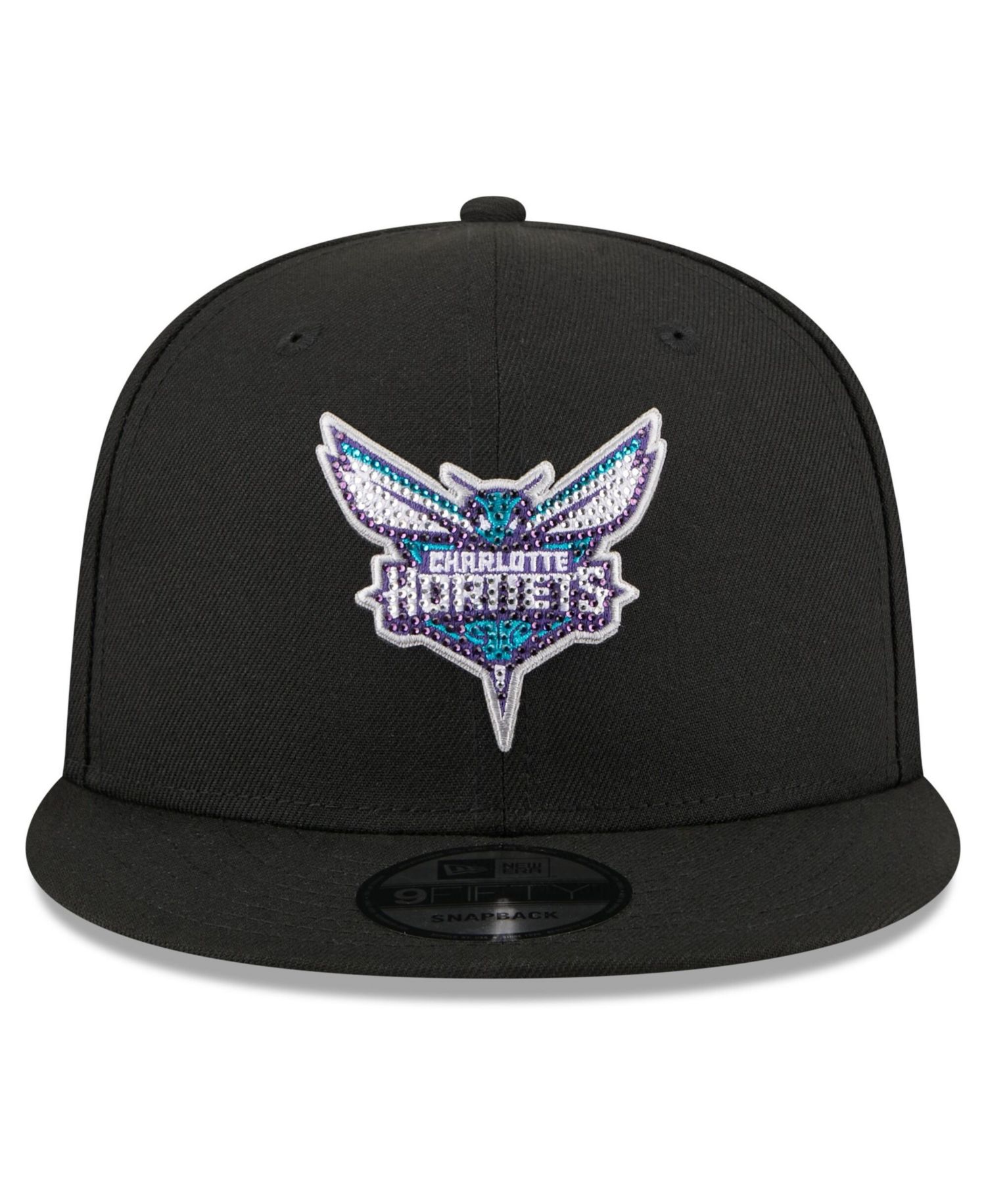 Men's Black Charlotte Hornets 2026 NBA Draft Crystal 9FIFTY Snapback Hat