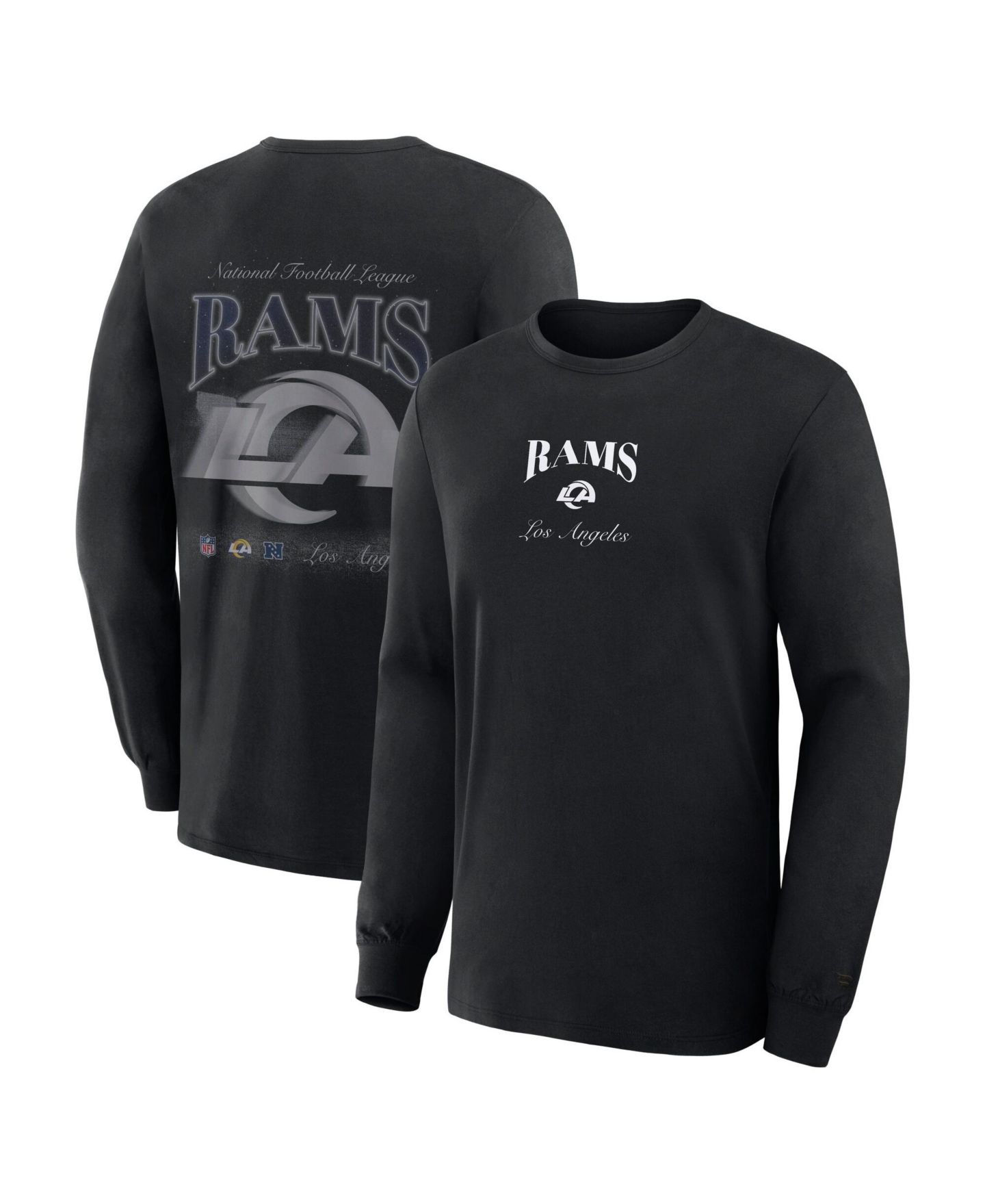 Мужская футболка Fanatics Black Los Angeles Rams Midnight Falls Long Sleeve — фото 1