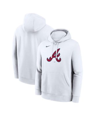 Men's White Atlanta Braves Logo Club Hoodie