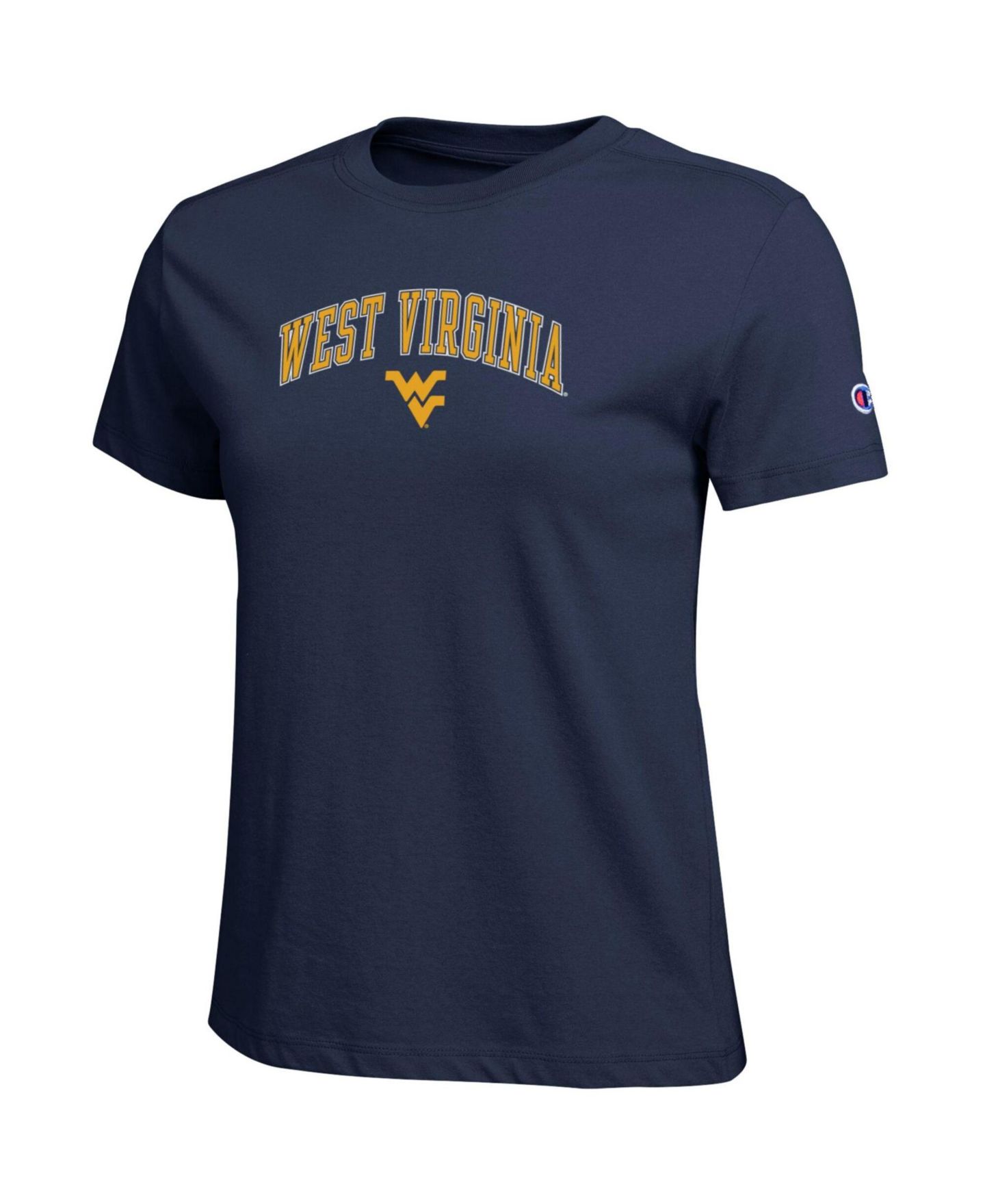 Женская футболка Champion Navy West Virginia Mountaineers Arched Over Logo — фото 2