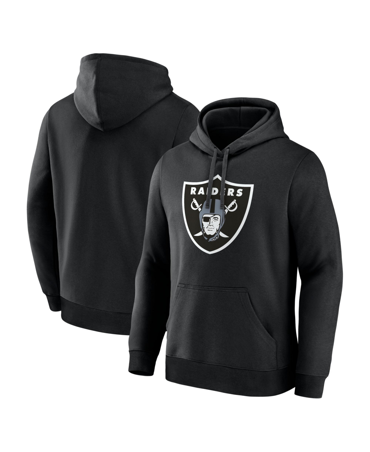 Logo Athletic Men's Black Las Vegas Raiders Primary Logo Hoodie In Animal Print