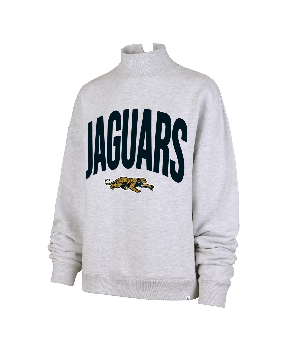 '47 Brand Women's Gray Jacksonville Jaguars Subtle Muse Mock Neck Sweatshirt