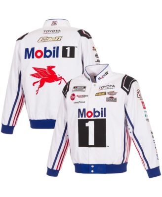 Men's White Christopher Bell 2026 Mobil #1 Full-Snap Twill Racing Jacket