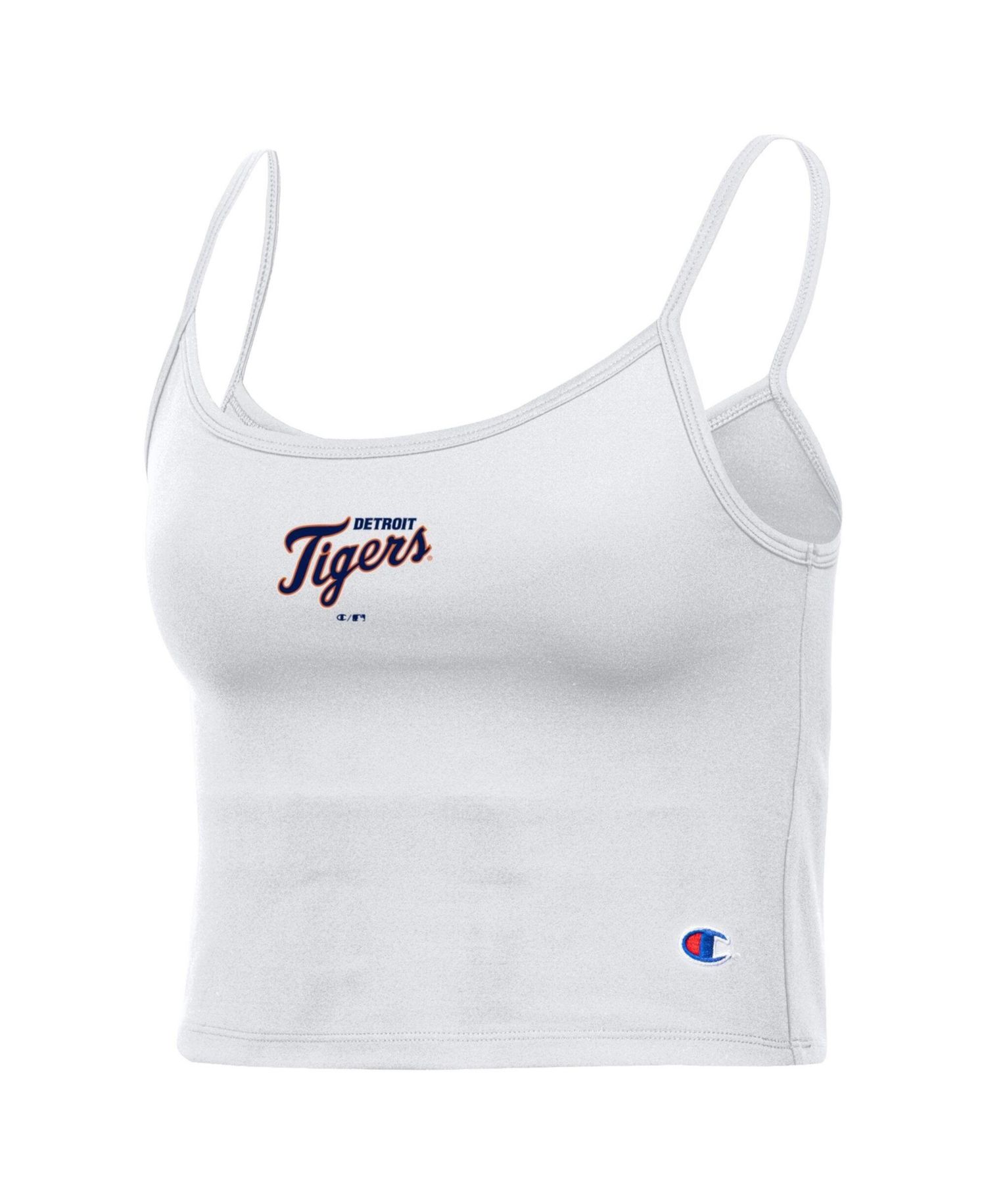 Women's White Detroit Tigers America Scoop Tank Top