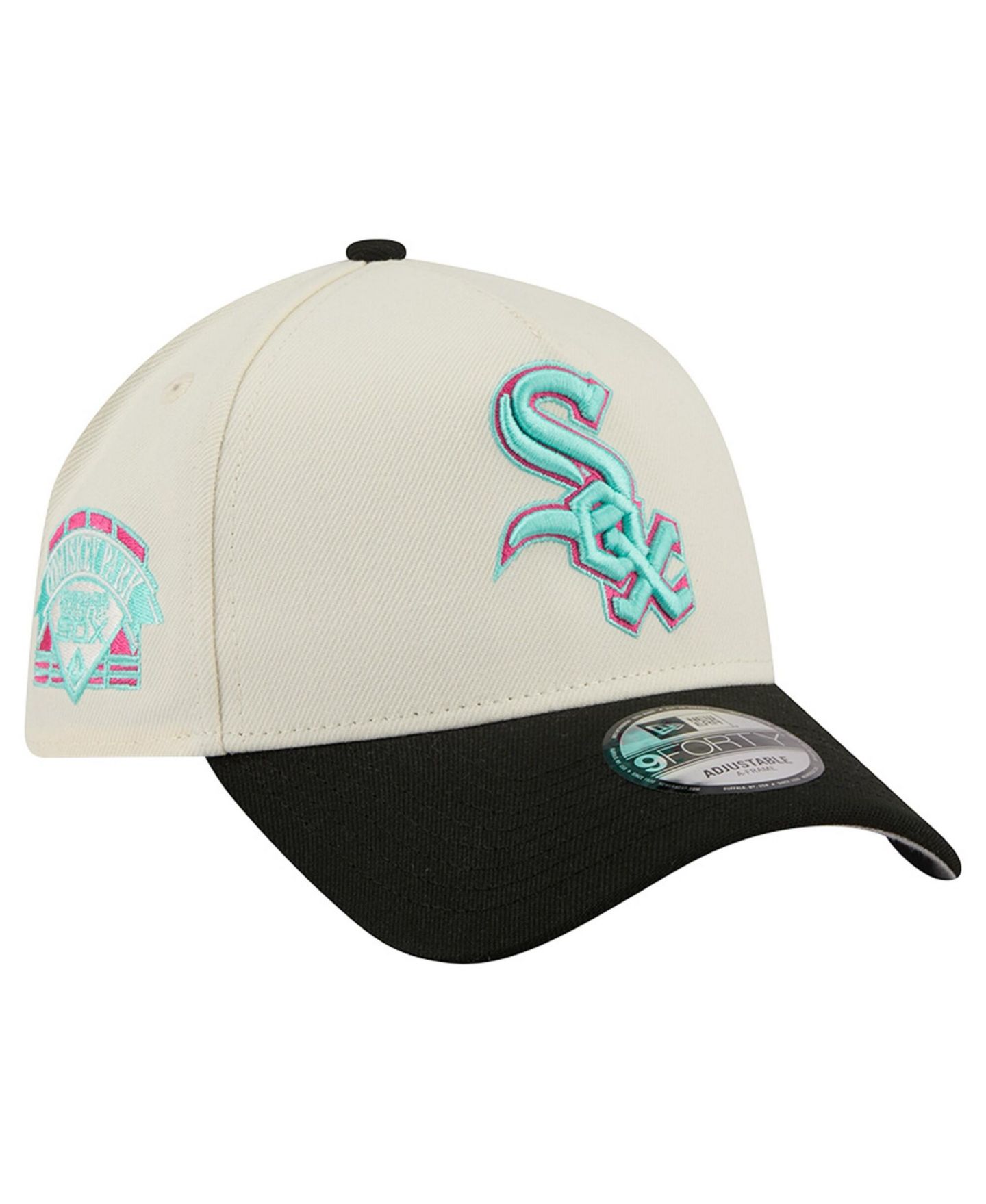 Мужская кепка New Era Cream Chicago White Sox Stadium Chrome 9FORTY A-Frame Adjustable Hat — фото 1