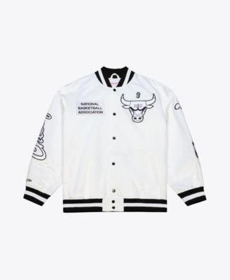 Men's White Chicago Bulls Arctic Lightweight Full-Snap Satin Jacket