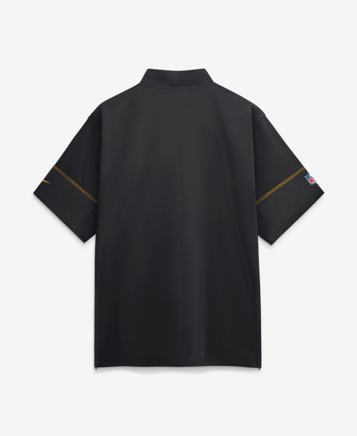 Men's Black Pittsburgh Steelers Sideline Short Sleeve Quarter-Zip Coaches Jacket