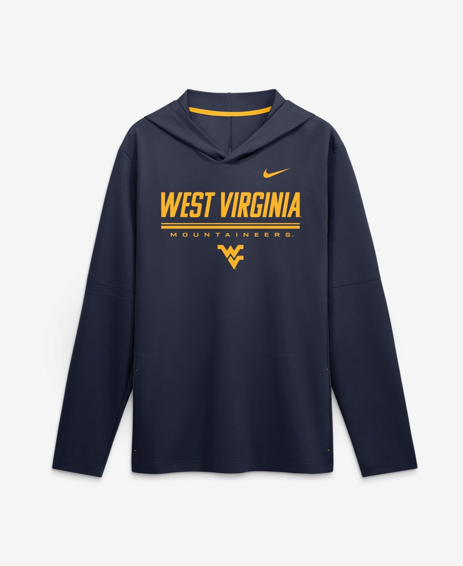 Men's Navy West Virginia Mountaineers 2026 Sideline Lightweight Long Sleeve Dri-FIT Hoodie