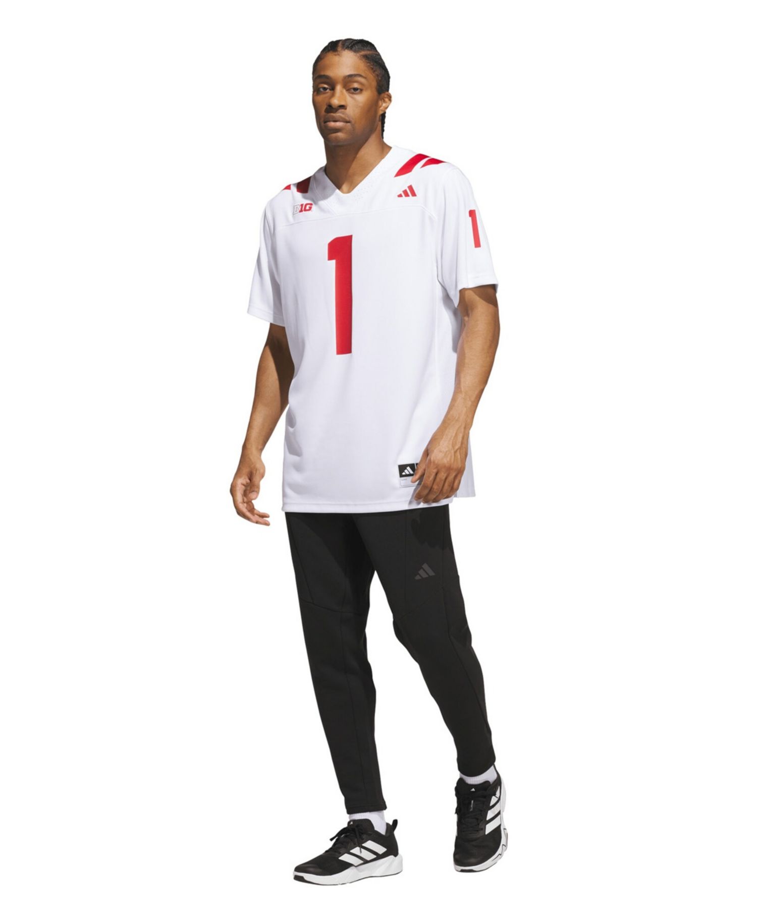 Men's #1 White Nebraska Huskers Away Premier Football Jersey