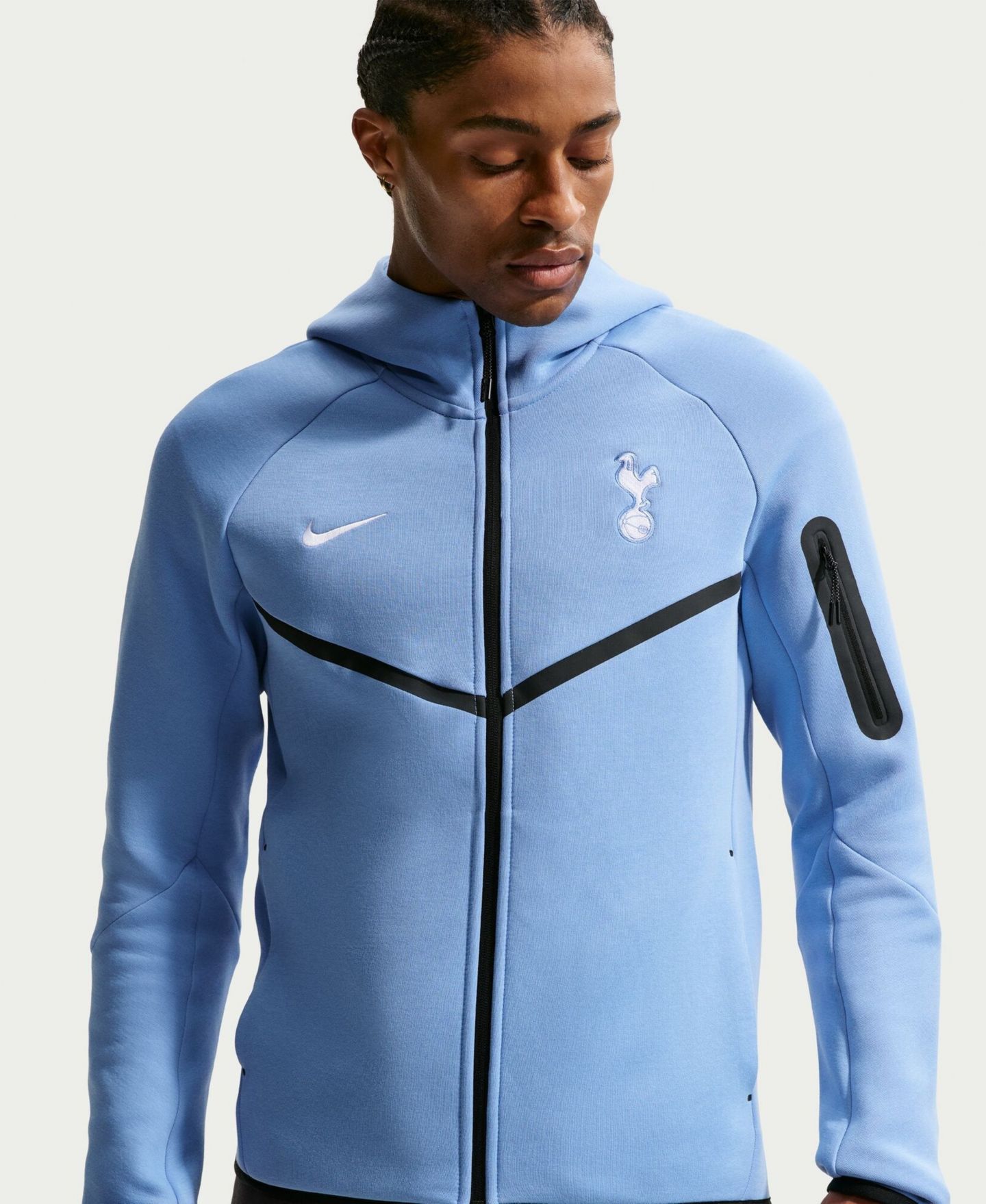 Мужское худи Nike Blue Tottenham Hotspur Tech Fleece Windrunner Raglan Full-Zip — фото 1