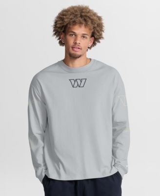 Men's Gray Washington Commanders Oversized Type Play Long Sleeve T-Shirt