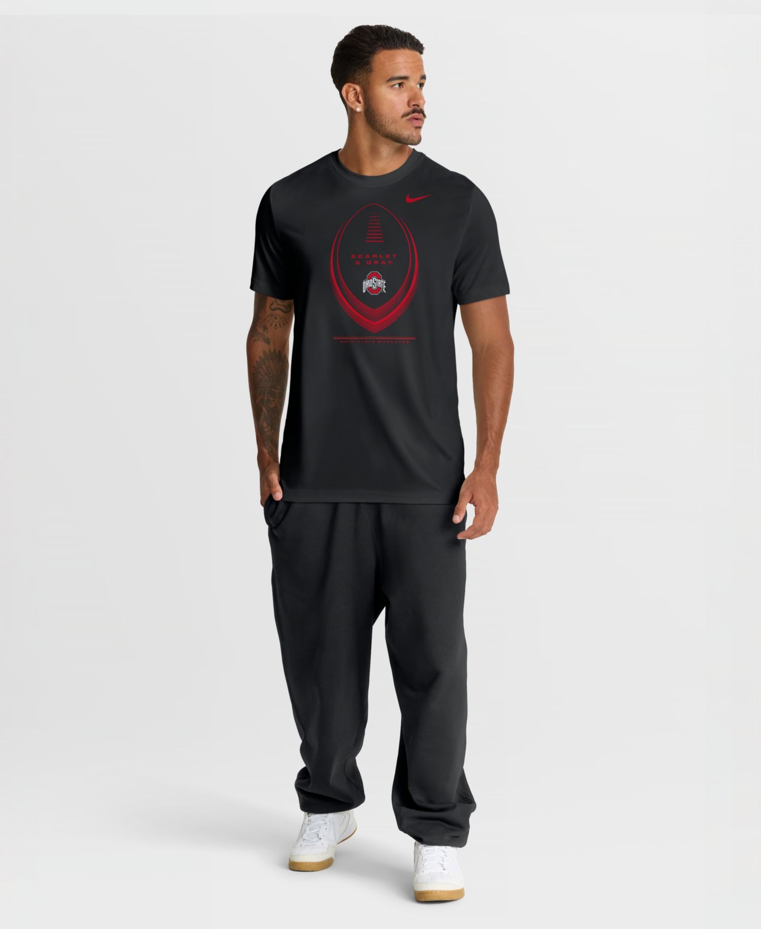 Men's Black Ohio State Buckeyes Primetime Legend Football Icon Dri-FIT T-Shirt