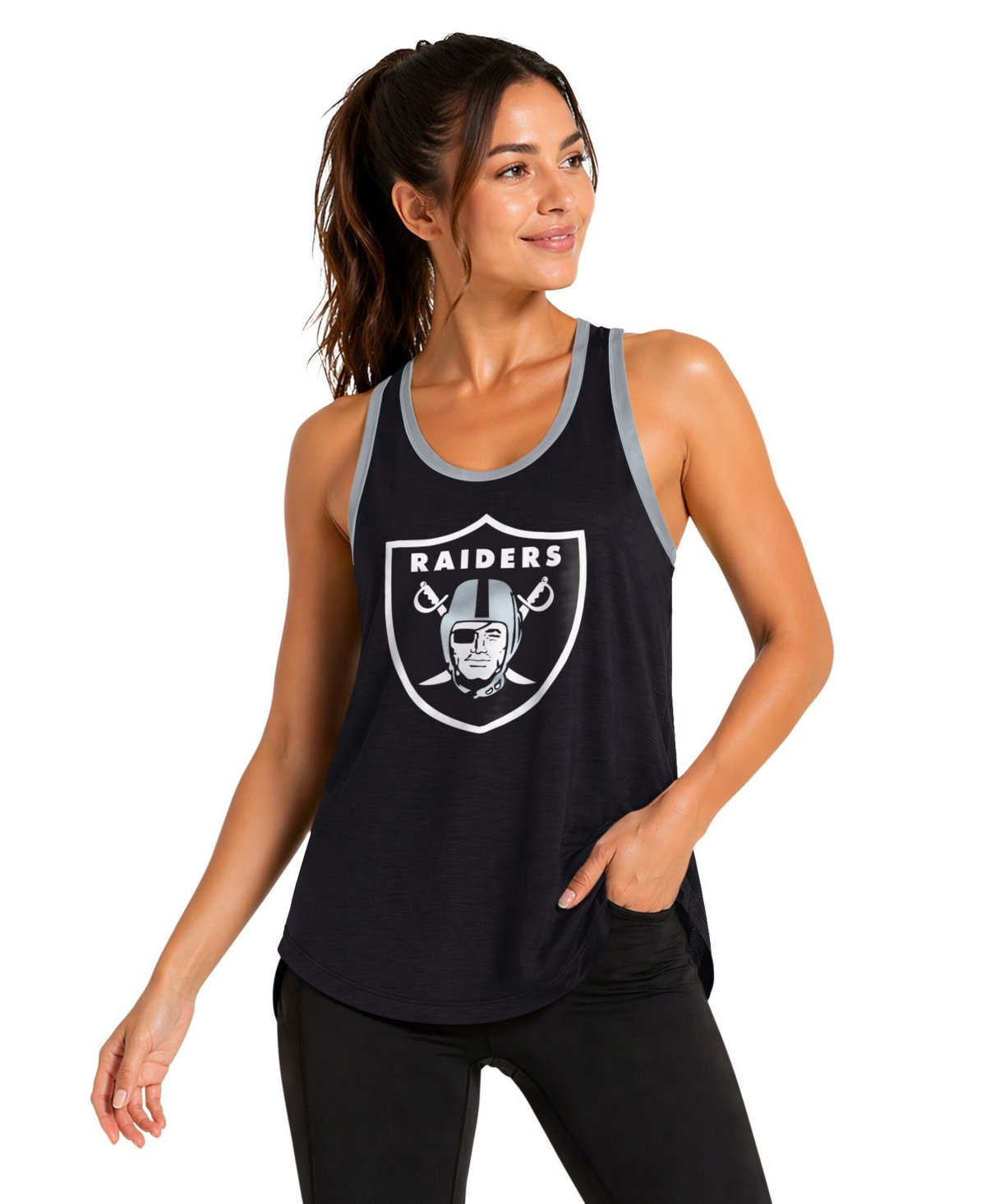 G-iii 4Her by Carl Banks Women's Black Las Vegas Raiders Tater Ii Racerback Tank Top