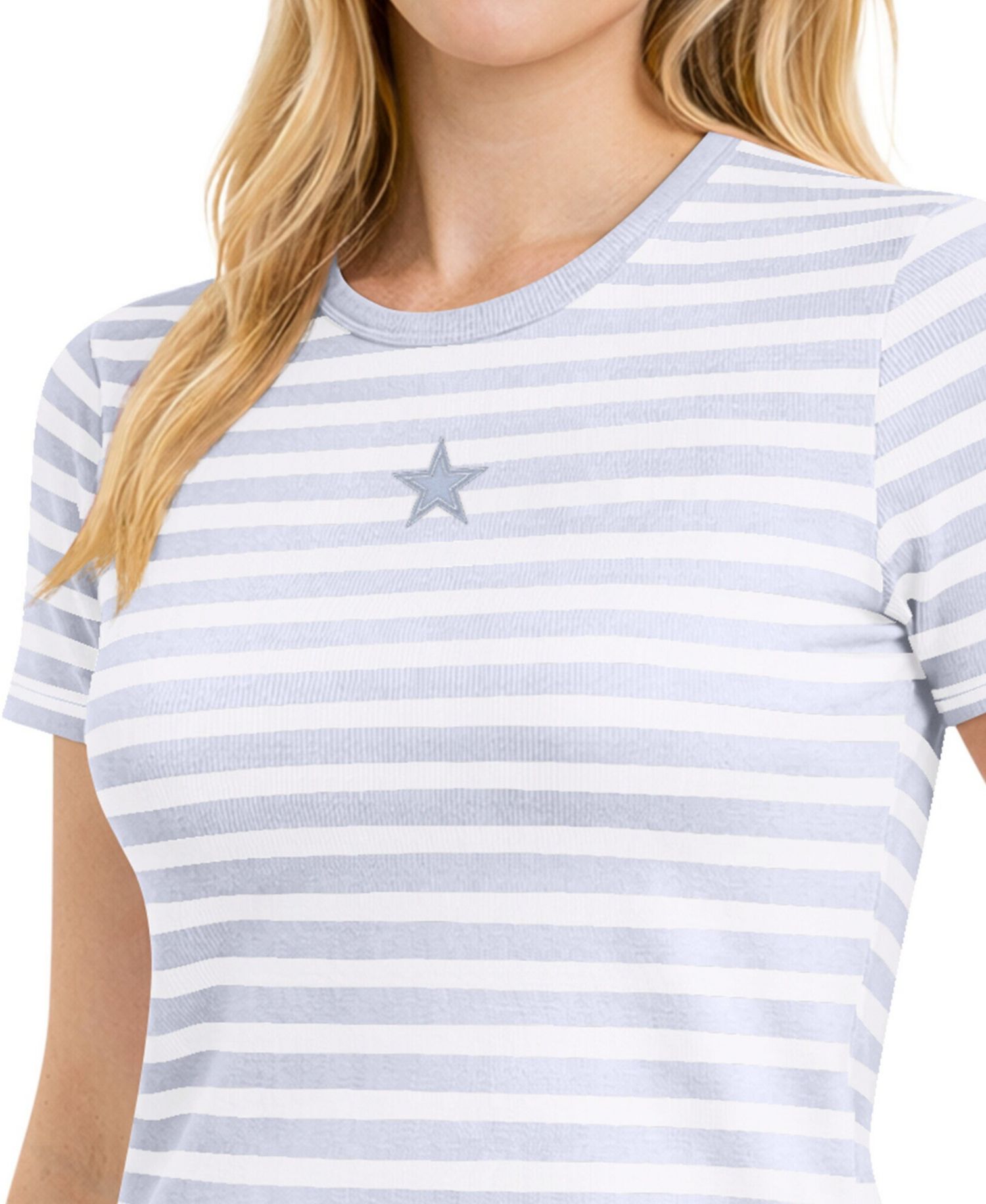 Women's Pastel Blue Dallas Cowboys Pastels Striped T-Shirt
