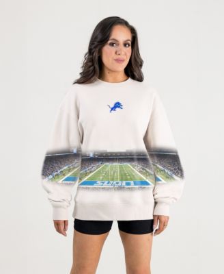 Women's Natural Detroit Lions Power Move Stadium Premium Drop Shoulder Sweatshirt