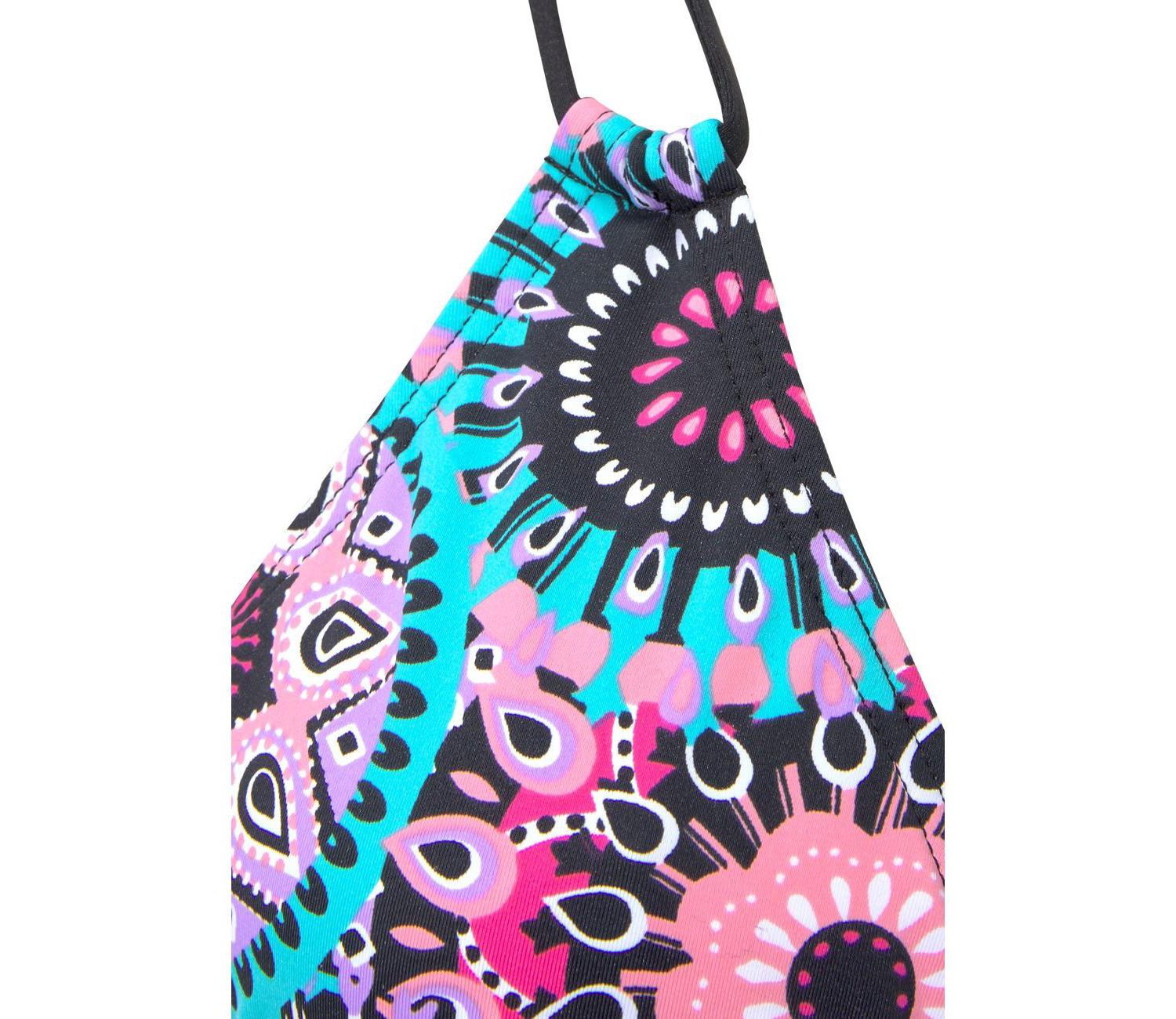 Women's Tropical Print Removable Pads Triangle Bikini Top