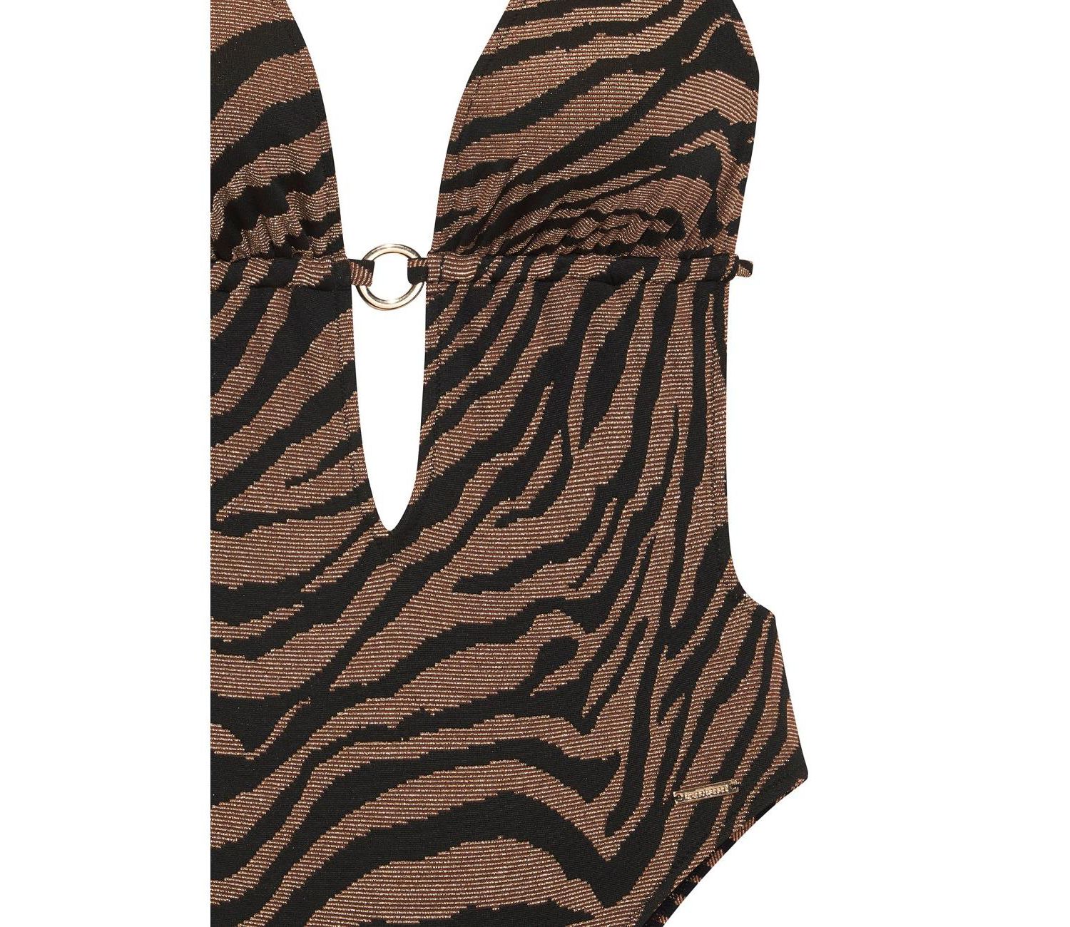 Women's Animal Print O-Ring One-Piece Swimsuit