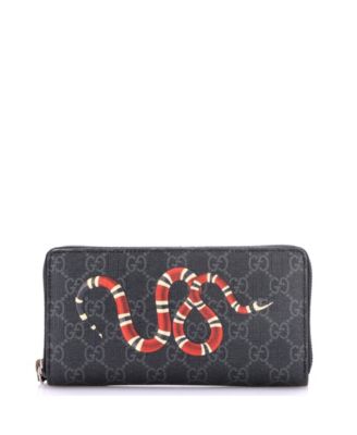 Zip Around Wallet Printed GG Coated Canvas