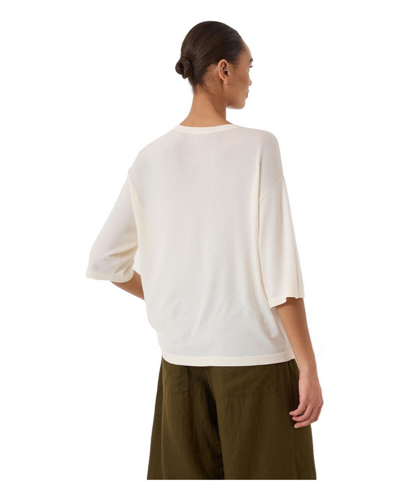 Женская футболка Hush 3/4-Sleeve Crew Neck, цвет: Экрю белый — фото 3
