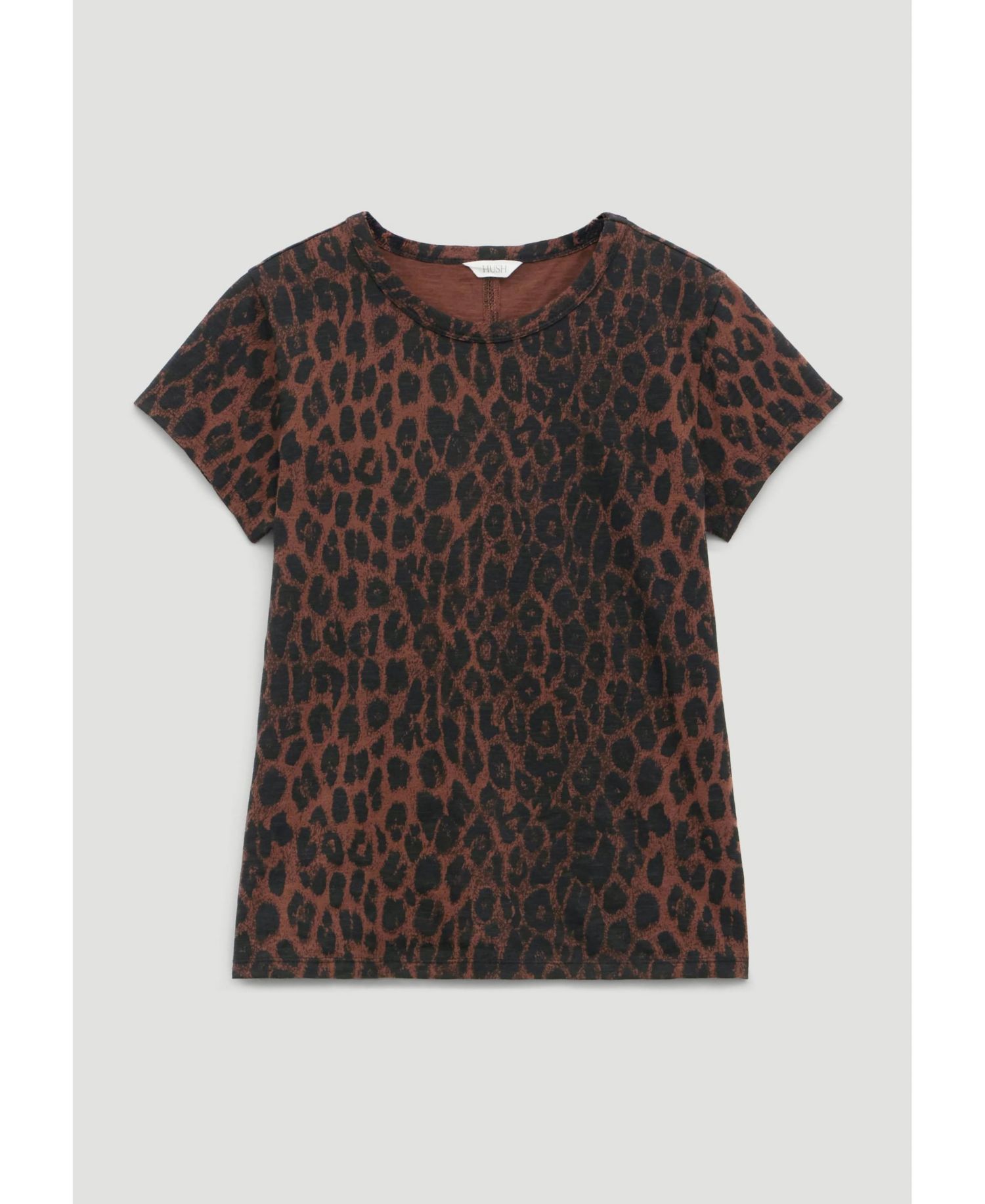 Women's Leopard-Print Slub Slim-Fit T-Shirt