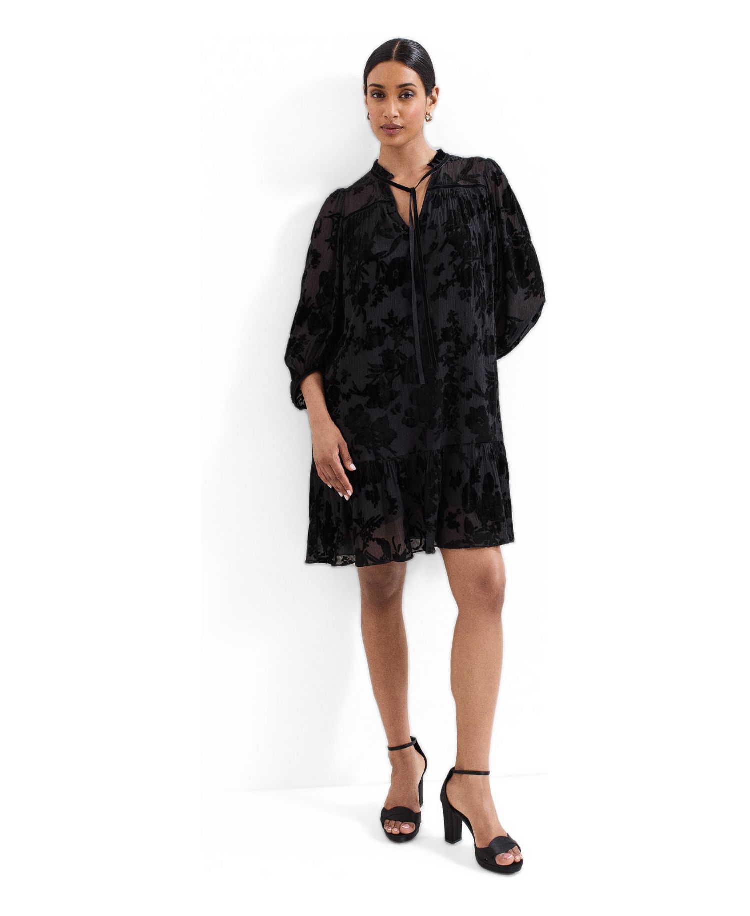 Women's Mila Velvet Floral-Print Mini Dress
