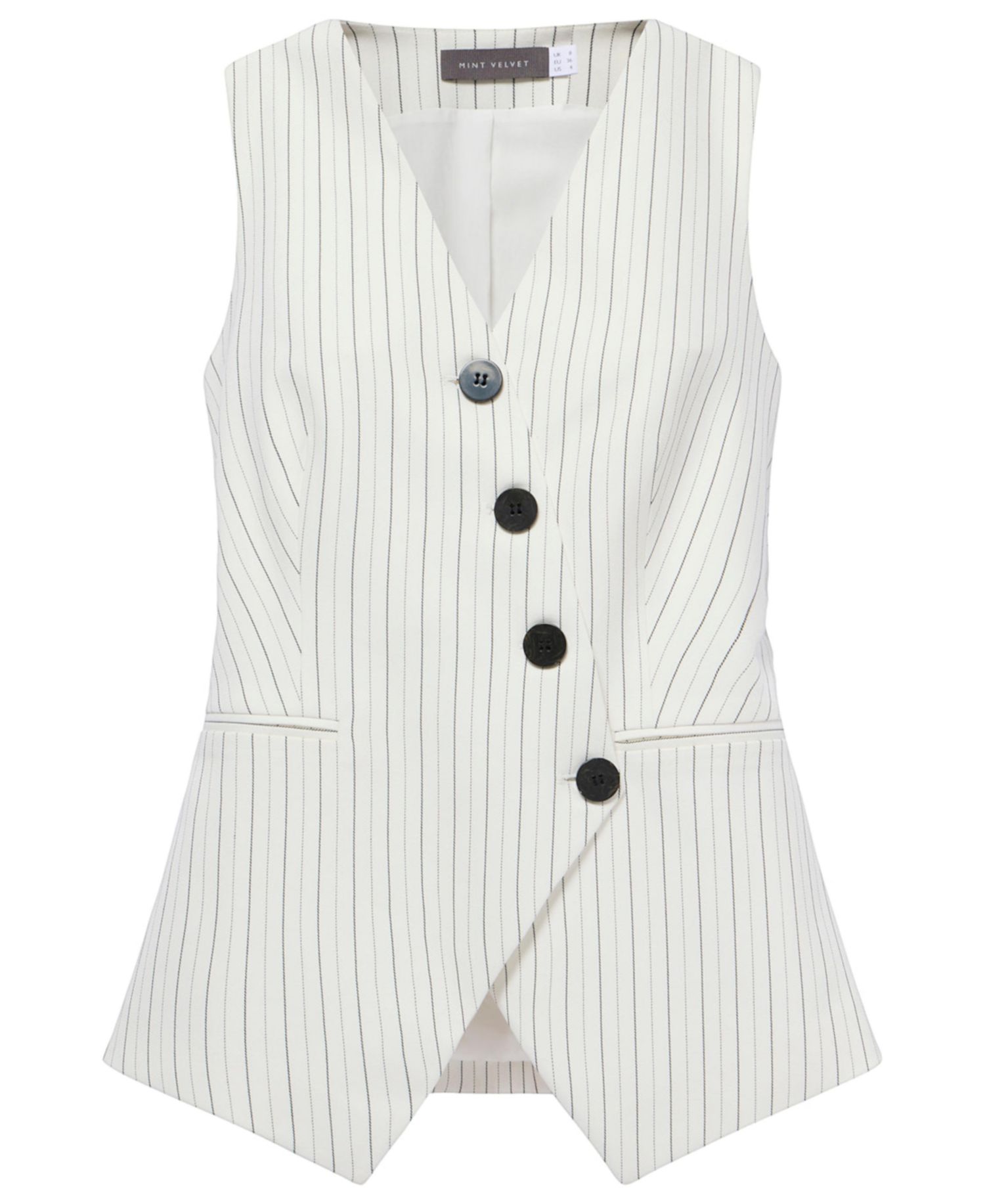 Women's Pinstripe Asymmetric Waistcoat
