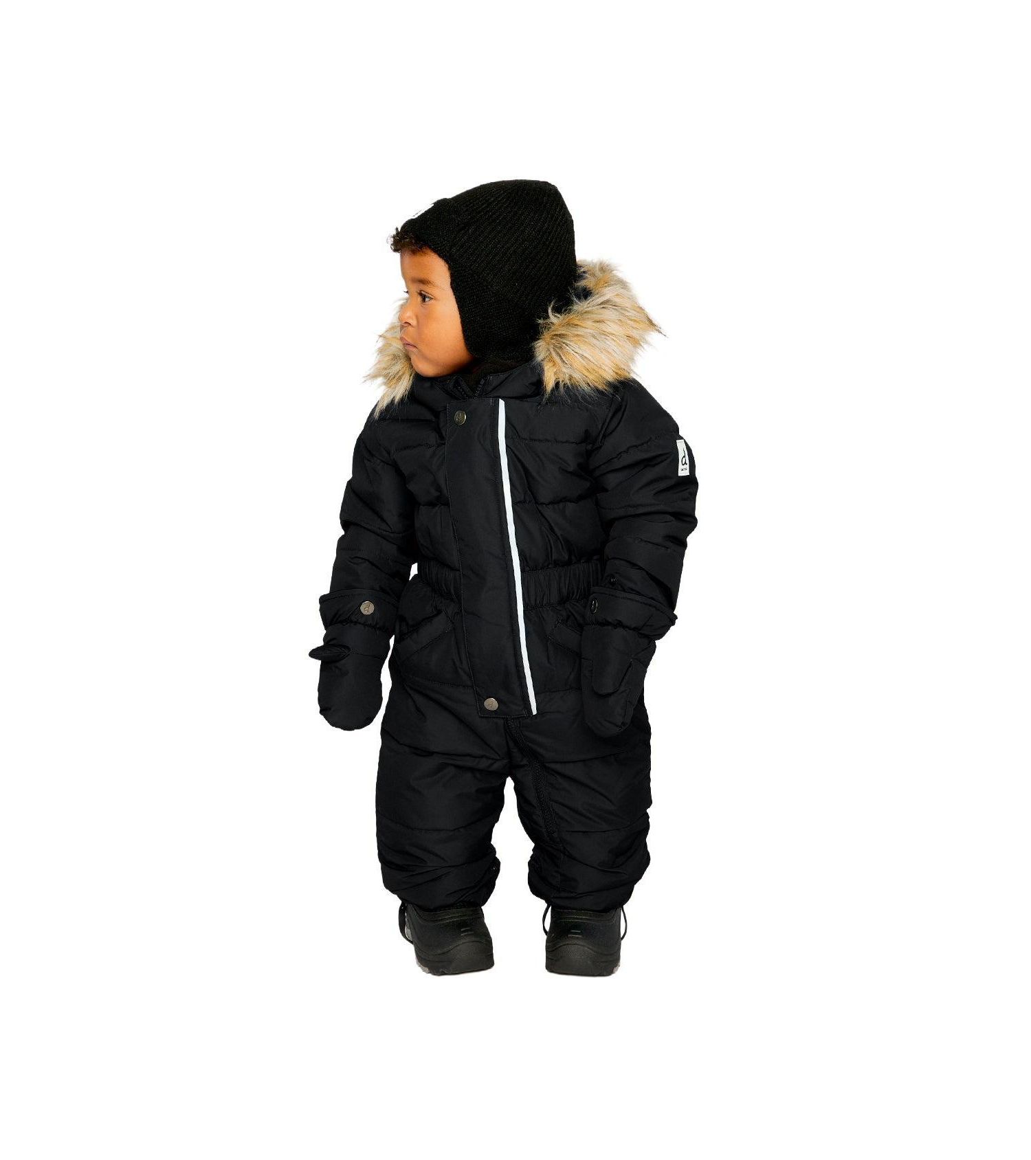 Baby ( 6M to 24M ) Unisex Original One Piece Puffy Snowsuit with Removable Mittens and Boots