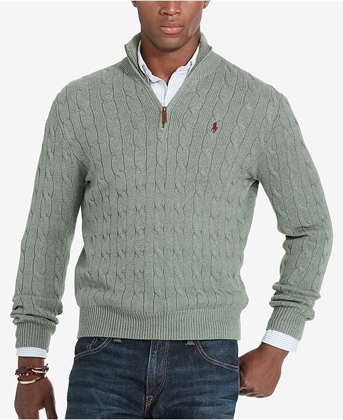 Polo Ralph Lauren Men's Cable-Knit Mock Neck Sweater & Reviews ...
