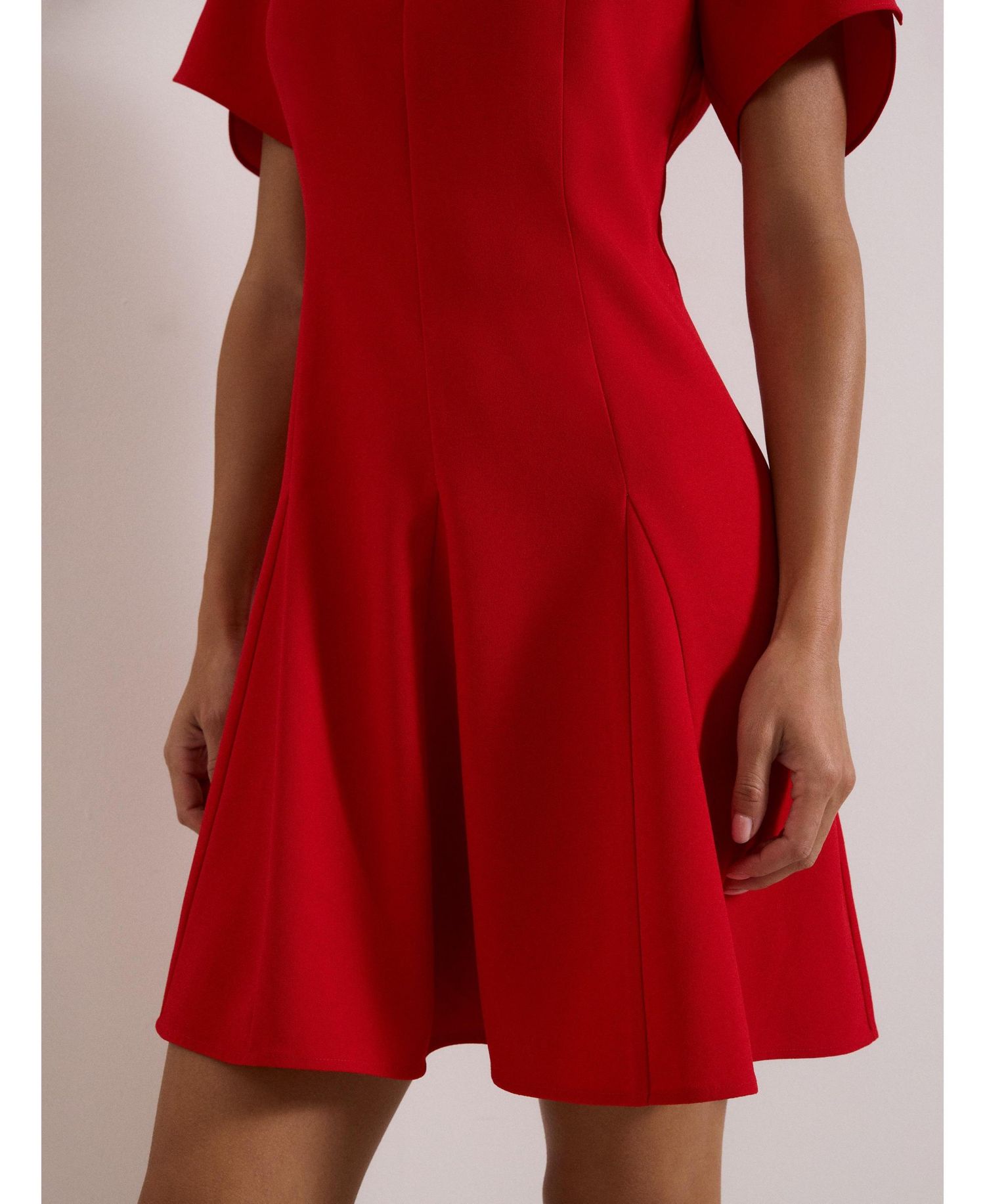 Women's Elia Fit-Flare Mini Keyhole-Neck Dress