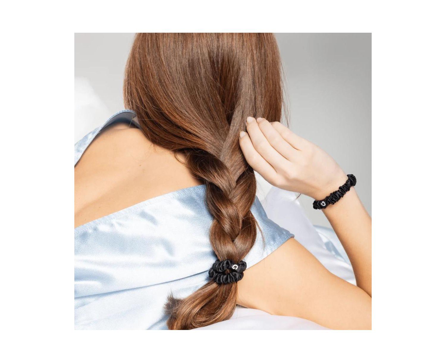 Slim Satin Hair Scrunchies Soft, No Breakage Scrunchies Perfect for Fine Hair and Bedtime Wear 6 Pack