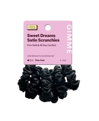 Slim Satin Hair Scrunchies  Soft, No Breakage Scrunchies Perfect for Fine Hair and Bedtime Wear 6 Pack