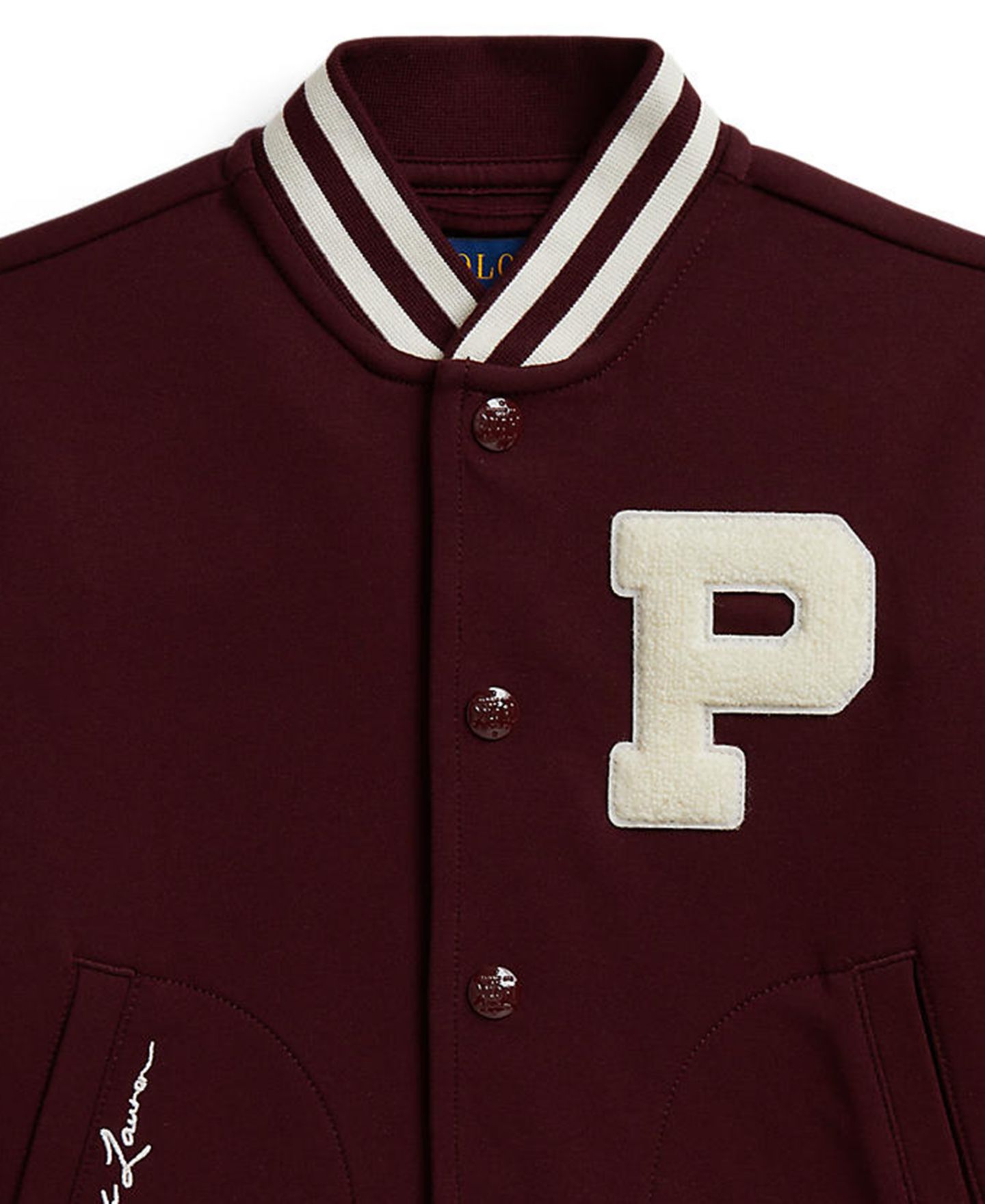 Куртка Polo Ralph Lauren Double-Knit Letter Jacket для мальчиков, цвет: Насыщенный рубиновый — фото 3