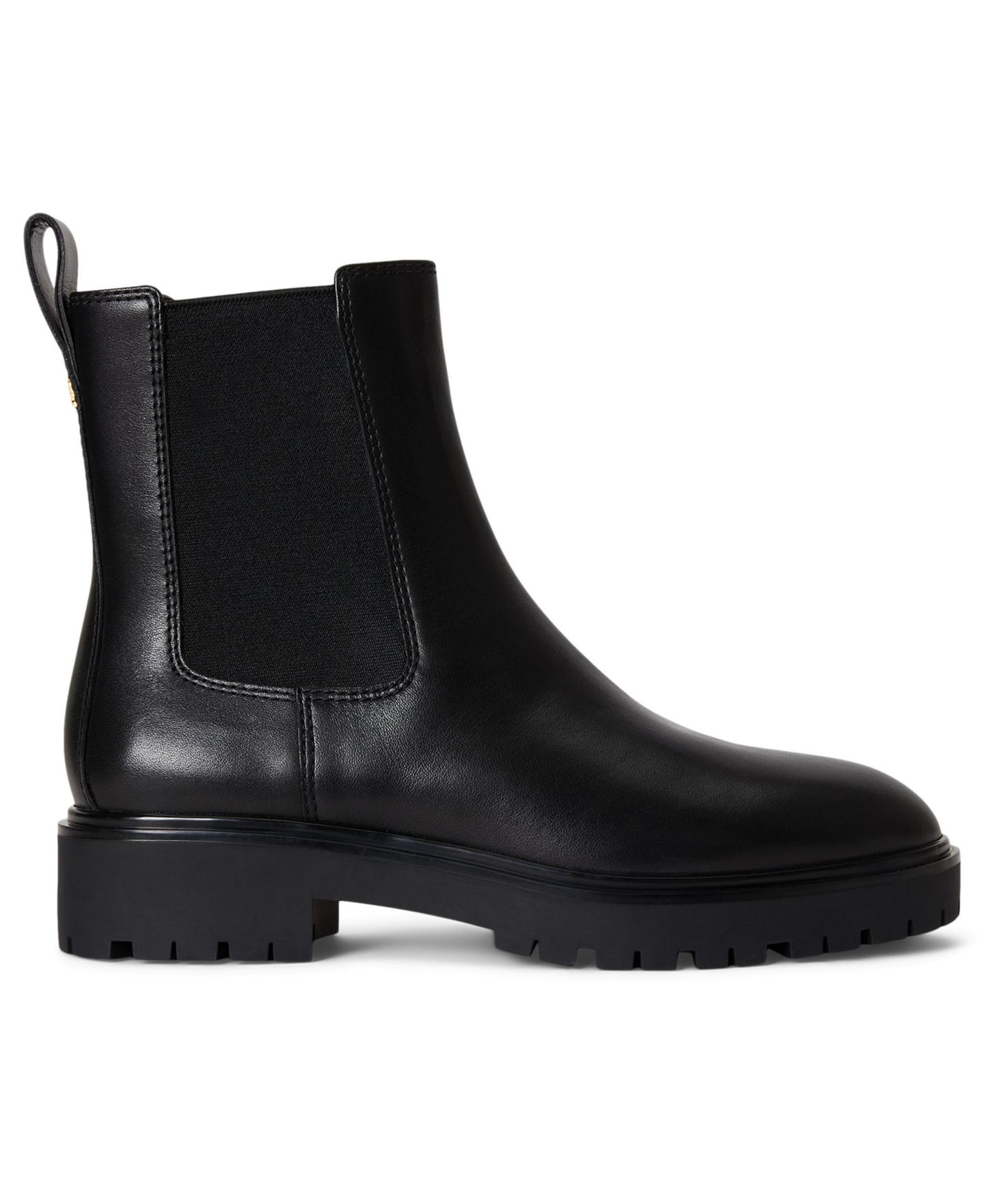 Женские ботинки Lauren Ralph Lauren Allyson Block Heel Chelsea, цвет: Чёрный гладкий кожаный — фото 2