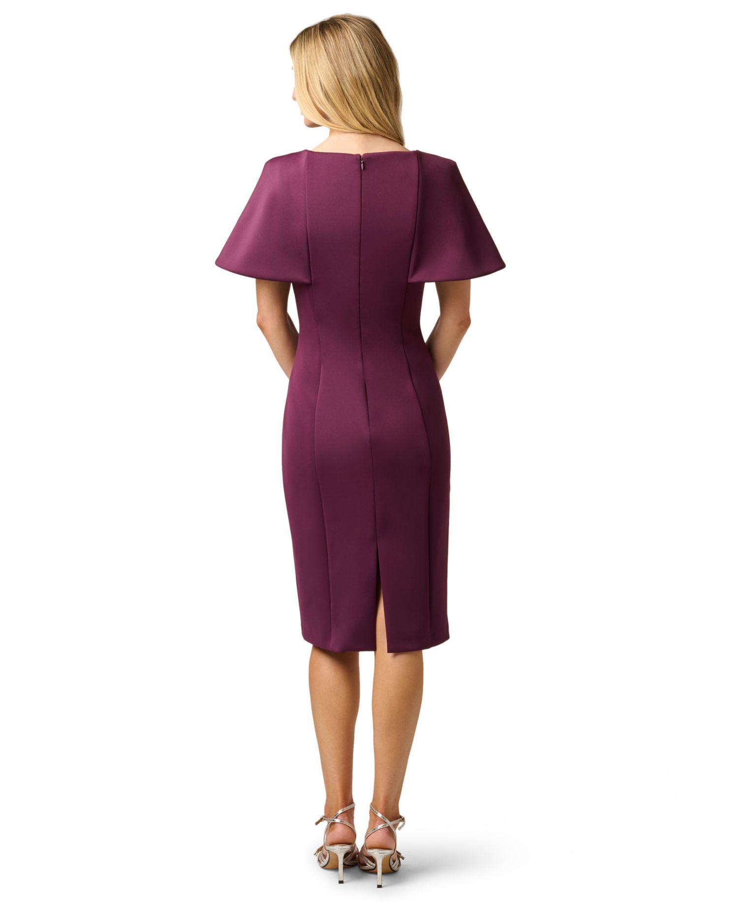 Women's Cape Sleeve 3D Floral Sheath Dress