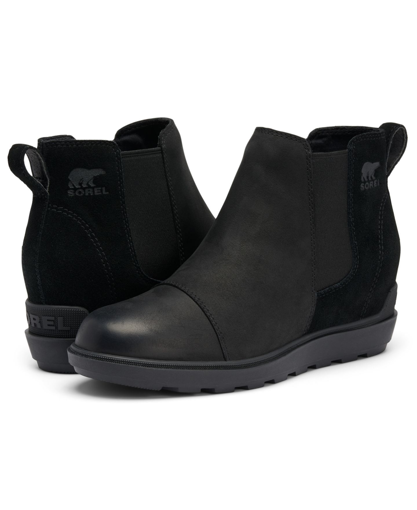 Женские ботинки Sorel Evie II Chelsea Slip-On Booties, цвет: Чёрный морской — фото 9