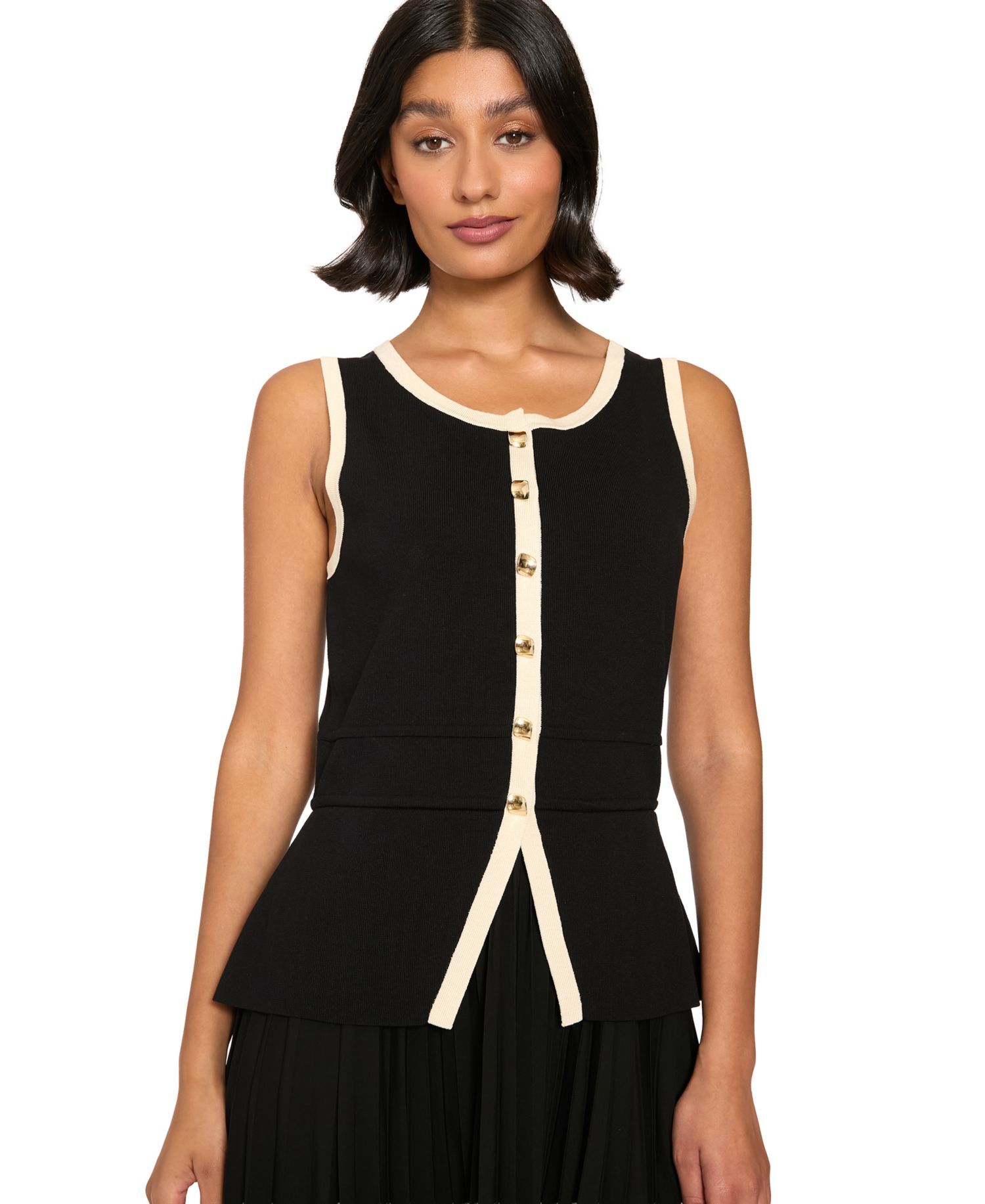 Women's Colorblock A-Line Pleated Midi Dress