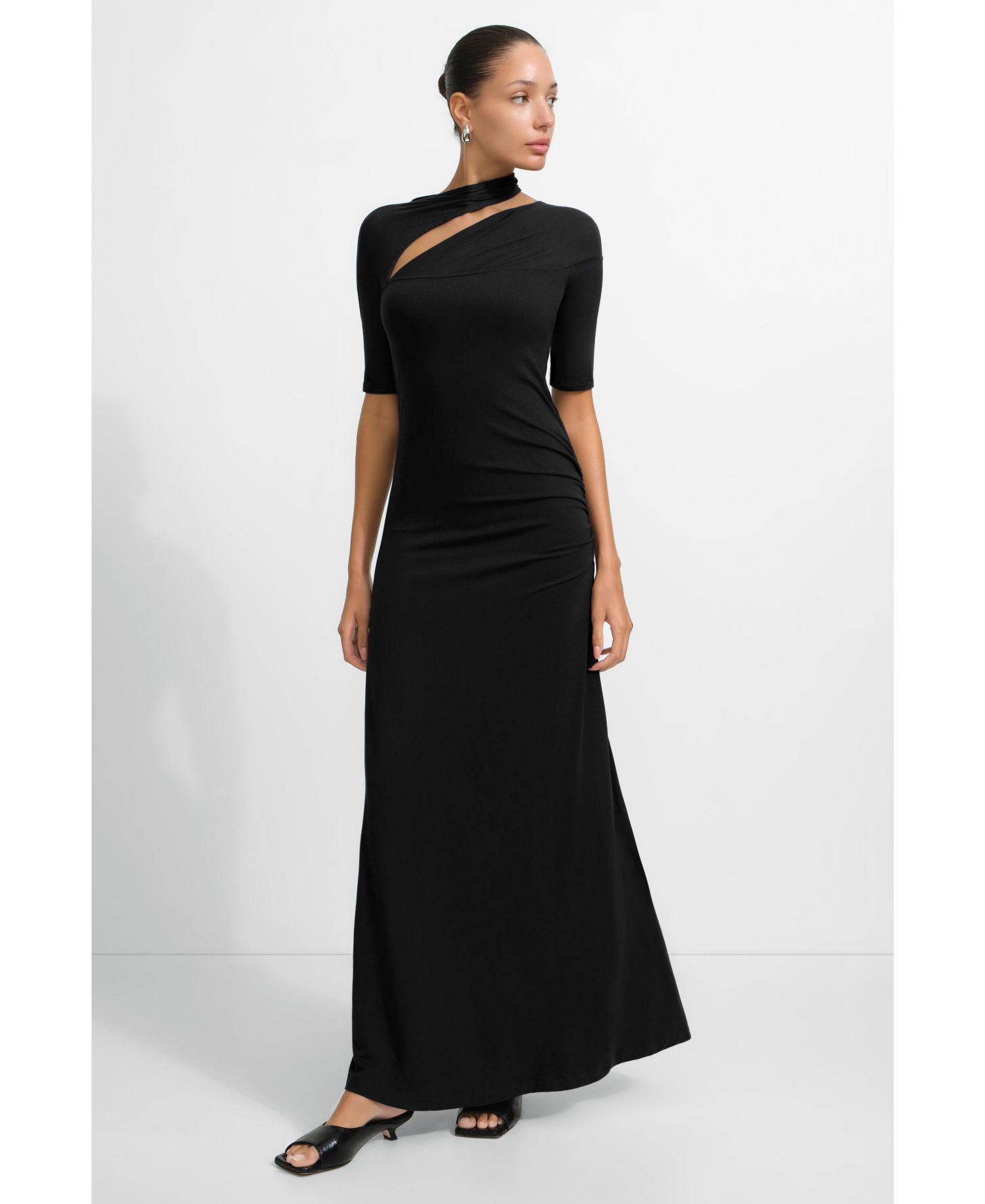 Women's Zola Cutout-Shoulder Jersey Midi Dress with Side Slit
