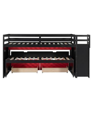 Twin XL Loft Bed with Desk, Trundle, Storage Steps, and Drawers