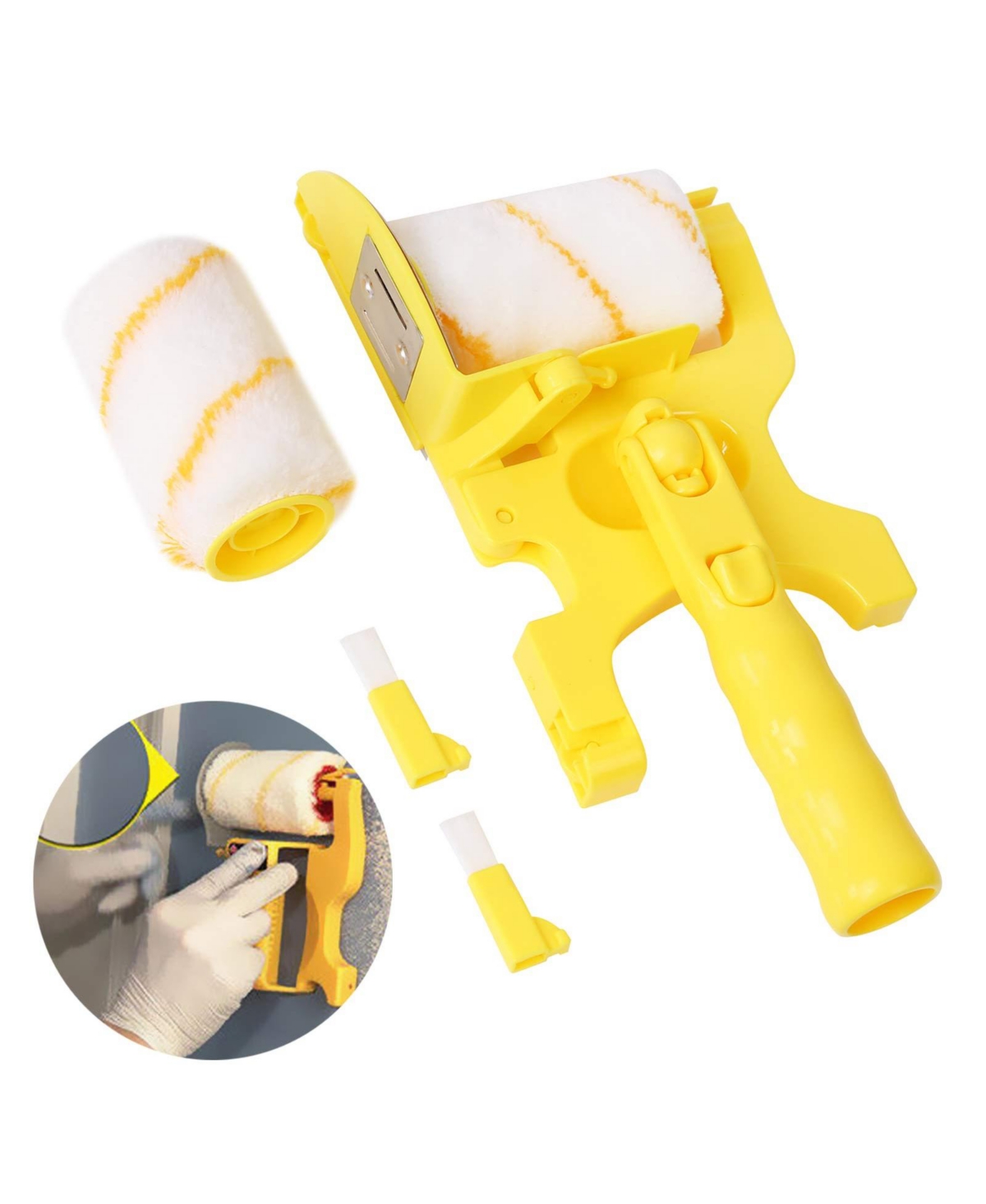 Xdovet Paint Edger Roller Brush Multifunctional Hand-held Portable Tool Kit Pole Mountable Wall Ceiling Painting