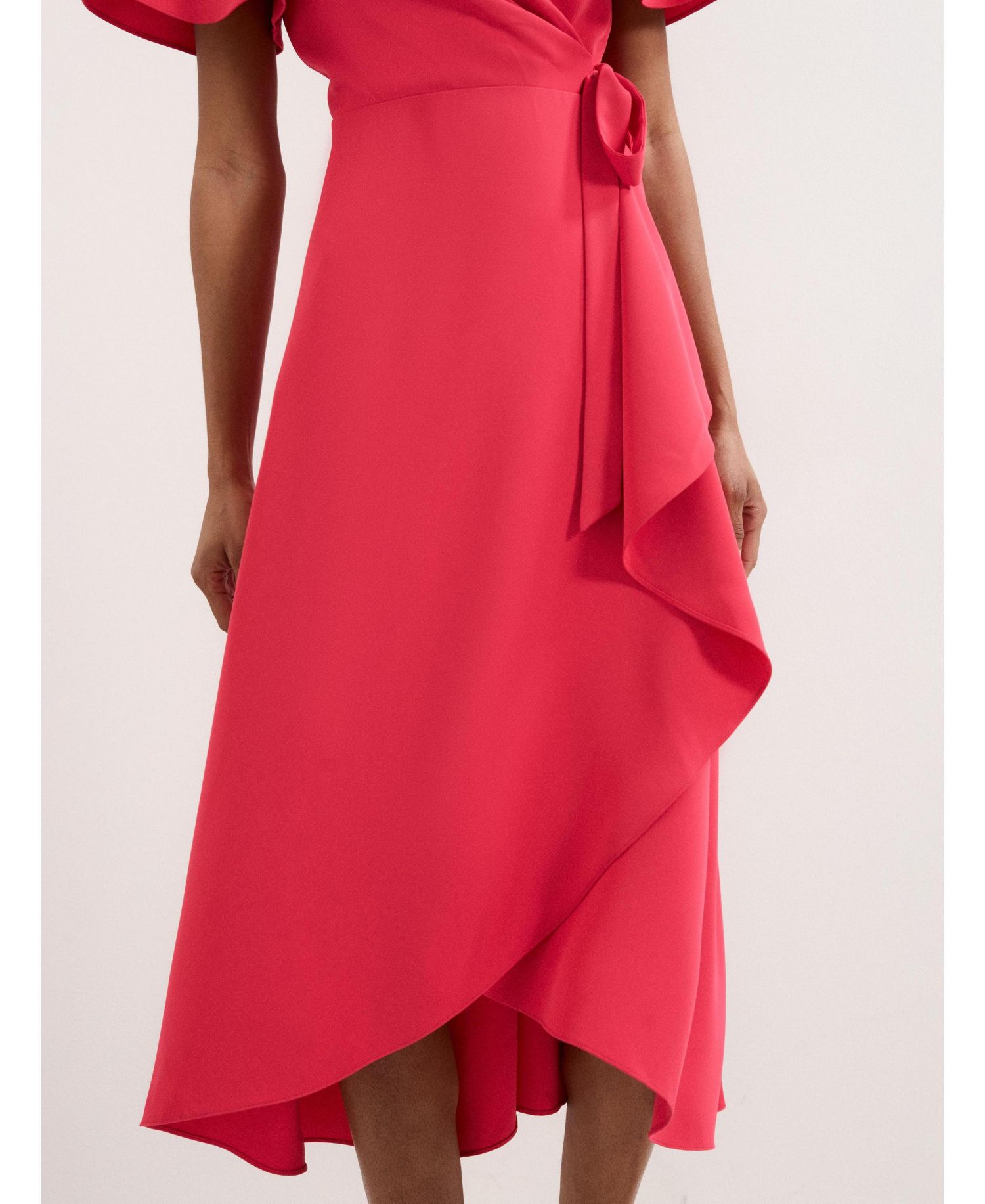 Women's Julissa V-Neck Short-Sleeve Asymmetric-Hem Midi Dress