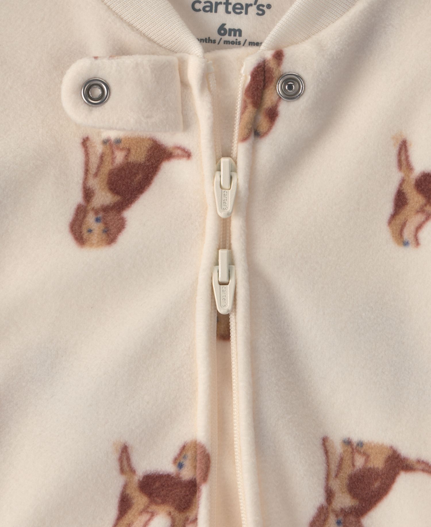 Baby Boys' Dog Fleece 2-Way Zip Sleep & Play