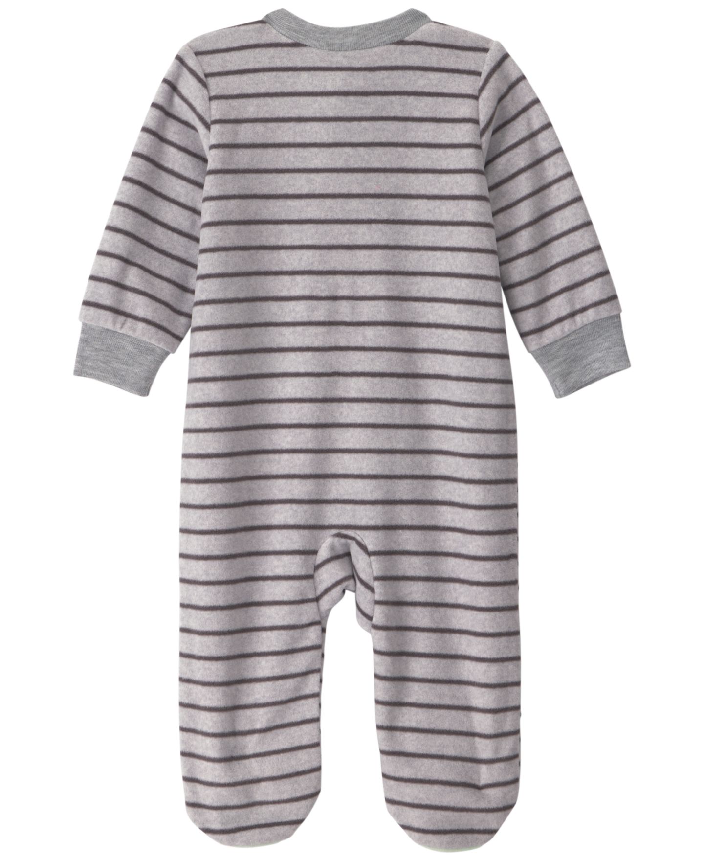 Детский флисовый комбинезон для сна Carter's Monster Striped на двусторонней молнии, цвет: Серый — фото 2