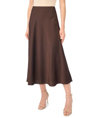 Women's Satin Midi A-Line Skirt