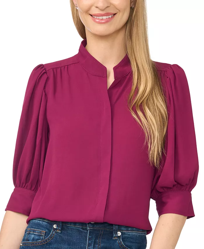 Women's 3/4-Sleeve Collared Button-Down Top - thumbnail 10