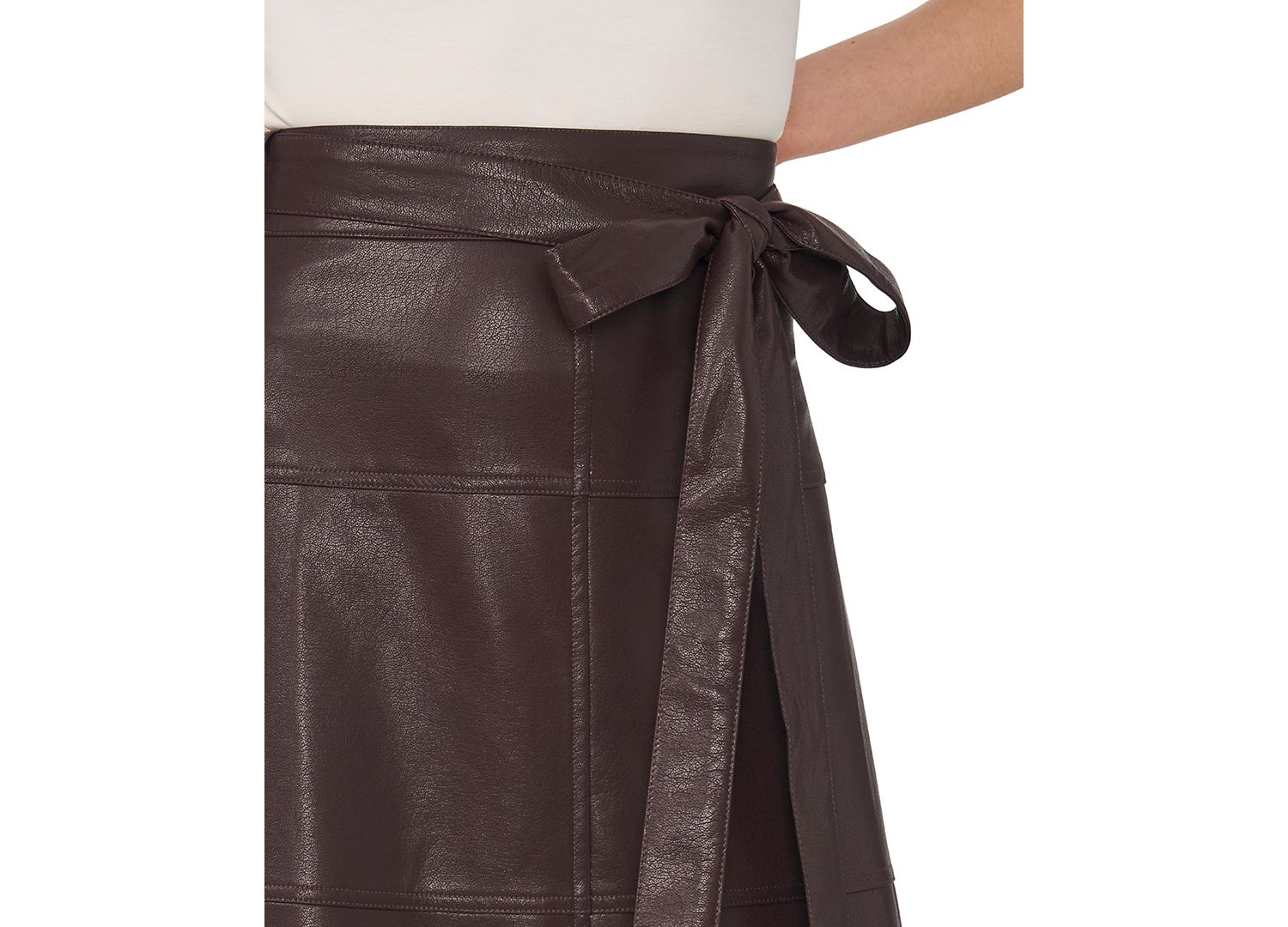 Women's High-Waisted A-Line Tie Belt Midi Skirt