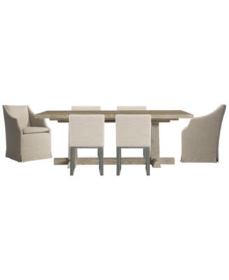 Tribeca 7-Piece Rectangle Dining Set (Table, 4 Side Chairs & 2 Upholstered Arm Chairs)